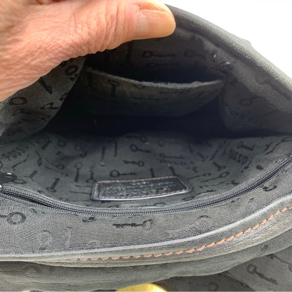 FOSSIL Carson Black Leather Flap Organizer Crossbody Shoulder Bag ZB5057 EUC - Picture 7 of 10